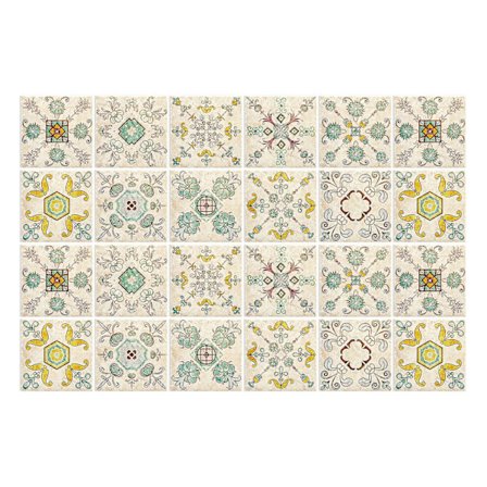 Selvklebende fliser 20x20 Industriell stil Selvklebende backsplash for kjøkken murstein, 24 stk veggklistremerker Bad kjøkken selvklebende veggfliser 