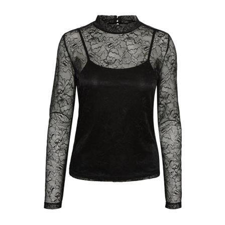 Noisy May, Nmlili High Neck TOP Zwart, Dames, Maat:M