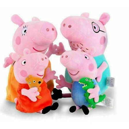 Peppa Pig Familj Mjuka Leksaker - Pappa, Mamma, Greta & Georg Gosedjur
