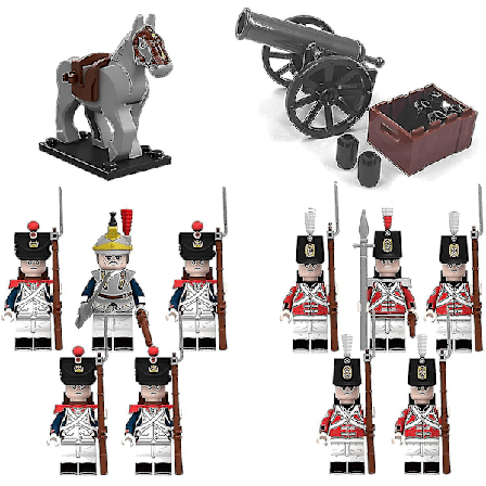 12 pakker Frankrig vs britiske plastikhær minisoldater Bonaparte minifigurer militærsæt revolutionær krigsunionsslag legesæt