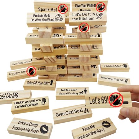 Super Naughty Block Tower Spel Paraktivitet och Dejt-kvällsidéer 48X Block