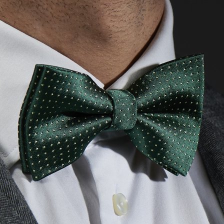 Green Dotted Pre-Tied Bow Tie for Men - Pre-tied bow ties