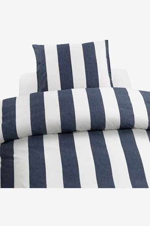 Borganäs of Sweden - Pussilakanasetti Block Stripe, 2 osaa - Sininen - Pussilakanasetit - 150X210 - - Homeroom