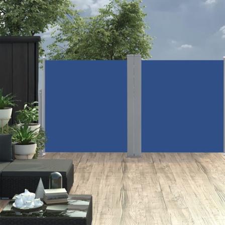 Vidaxl Infällbar Sidomarkis Blå 100x600 Cm Blå