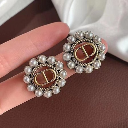 CD-bokstav Örhängen Solros Pärlörhängen CD Klassiska Örhängen Gåvor