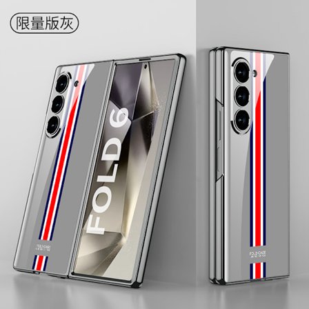 Passar Samsung Fold 6 vikbart mobiltelefonskal Fold 6 mobiltelefonskyddande skal elektropläterad kreativ personlighetsvarumärke hårt skal