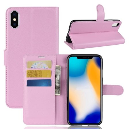 Mobilfodral Läder iPhone XS Max Rosa