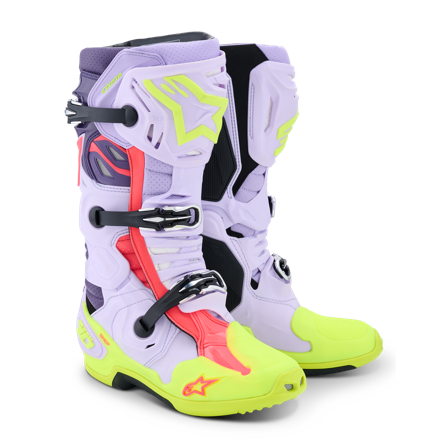 Alpinestars Tech 10 Supervented MX Boots Purple/Yellow Fluo/Diva Pink 48