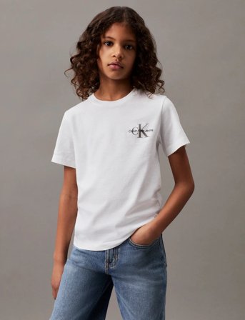 Calvin Klein Chest Monogram T-Shirt - White - 128