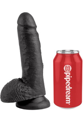 Kjøp Pipedream King Cock With Balls Black 18 cm - Dildo | God pris