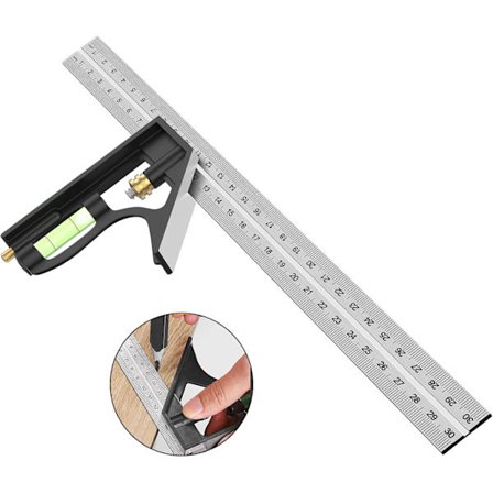 Kombinationsvinkel, 12'/300 mm rustfri stål kombinationsvinkel til tømrer