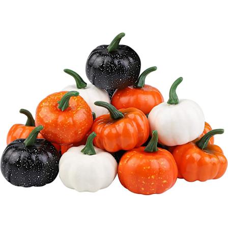 15 Pakke Små Kunstige Realistiske Gresskar Høst Mini Gresskar for Thanksgiving eller Halloween Dekor