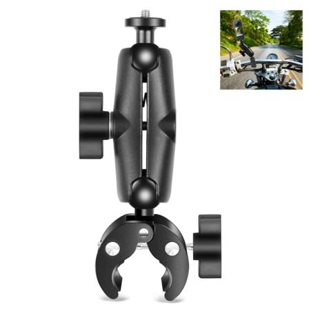 PULUZ Motorcykel Krabbklämma Styre Fast monteringshållare för GoPro och andra actionkameror (svart) Black