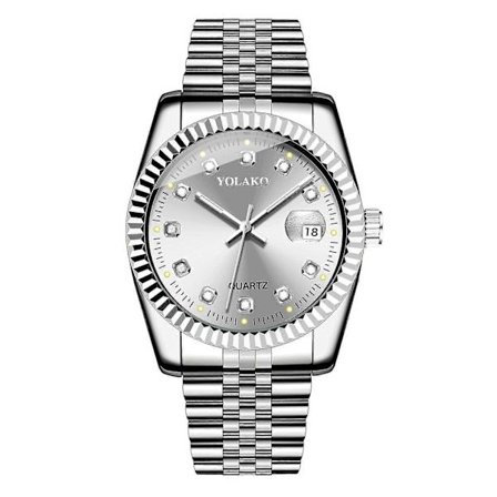 Yolako Herr Casual Quartz Armbandsur i Rostfritt Stål Analog Klocka