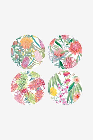 Maxwell & Williams - Glassbrikker Native Blooms 4-pk - Hvit - Bar- & drinktilbehør - Fra Homeroom