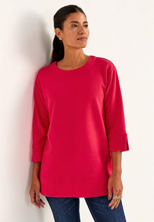 Cellbes of Sweden - Jerseytunika med splitt i cerise for damer i størrelse 46/48