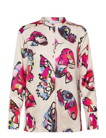Shirt In Butterfly Print Bluse Langermet Multi/mønstret Coster Copenhagen*Betinget Tilbud
