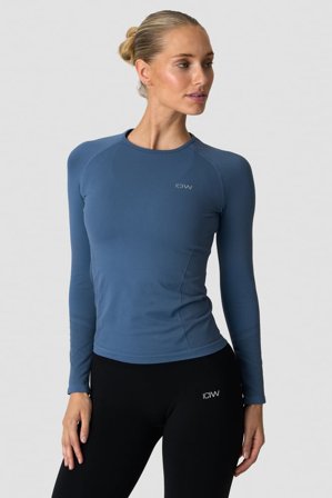 ICANIWILL - Define Seamless Long Sleeve Dusty Twilight Blue - Oberteile - Damen - ICIW