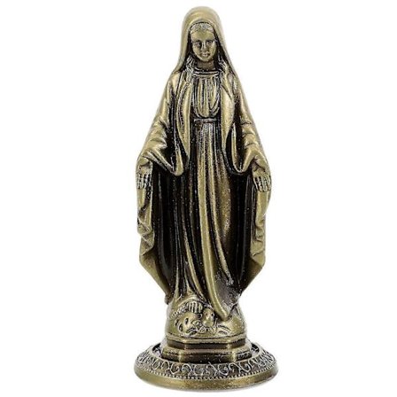 Vintage Zinklegering Religiøs Jomfru Maria Statue Udsmykning Katolicisme Ornament Velegnet til Forskellige Boligindretningsstile (LGL)