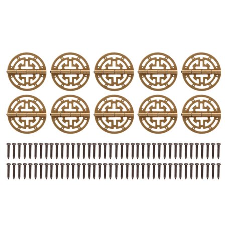 10 sarjaa pronssia pyöreitä messinkisaranat antiikkityyliin korroosionkestävä korurasian sarana kaappeihin lahjarasioihin viinilaatikoihin