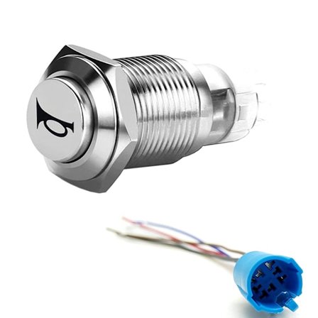 Auton äänitorven painonappi kytkin Auton äänitorven painonappi Hetkellinen kytkin Kytkin 12V DIY kytkin 16mm Punainen LED ON/OFF Nollauspainikekytkin 