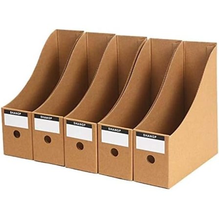 5 stk, papirsarrangør, magasinholder, laget av solid papp