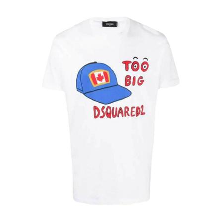 Dsquared2 - T-shirts - Vit - Herr - Storlek: M, Herr, Storlek: M
