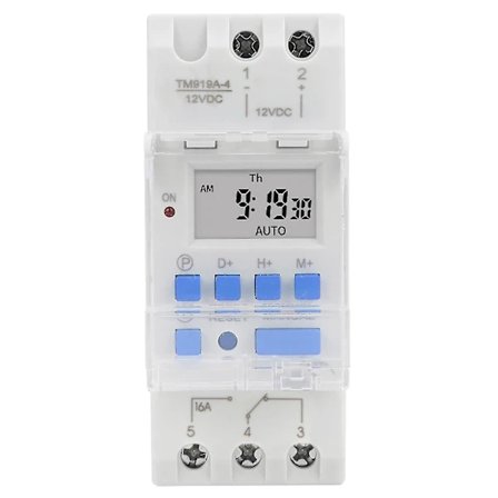Ukentlig timerbryter 12V DC 16A LCD-skjerm med nedtellingsfunksjon Utskiftbart batteri