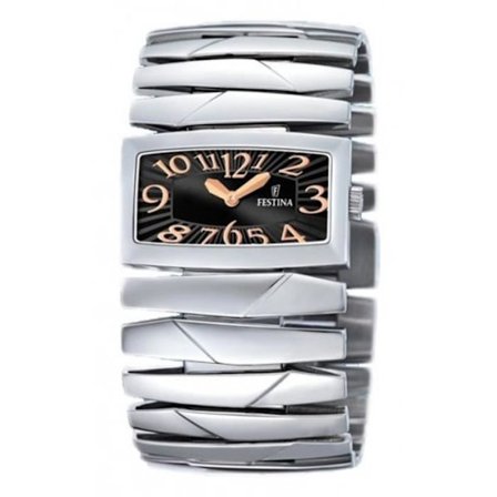 Ur - Festina - F167717 - Sort - Sølv - Rektangulært - Kvarts - Analog