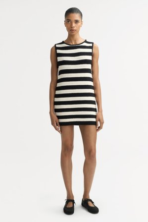 Soft Goat - Mini Dress - Cashmere dress - M - Striped