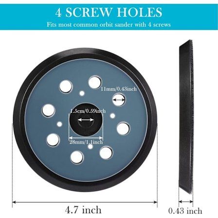 2 Stk. 125 mm 8-Huls Krog og Løkke Orbital Udskiftningsslibepude Slibe Bagsidepude (Blå) - sliber