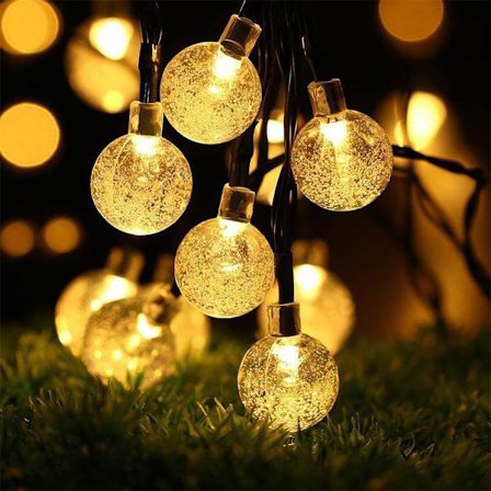 20LED5M 8 Lägen Vattentäta Slingor Utomhus Fairy Lights Globe Kristallkulor Dekorativ Belysning för Trädgård Gård Hem Fest