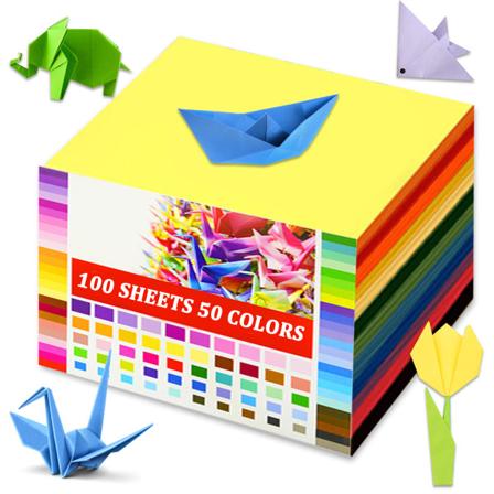 100 ark 20*20 cm - 50 farger enkelsidig farget origamipapir