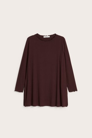 Kappahl | Ribattu tunika | Viininpunainen