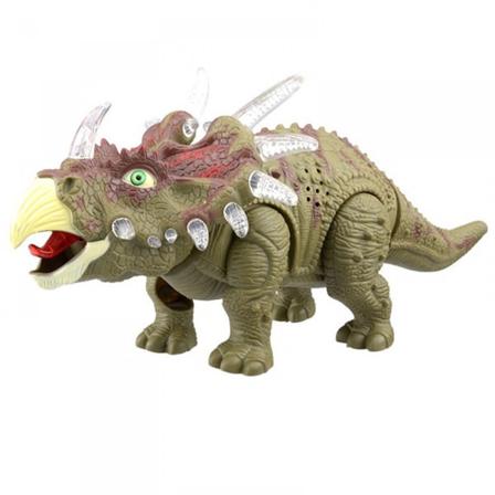 Gående Triceratops Dinosaur Legetøj med Fantastiske Lyde, Dinosaur Lyd, Lys & Bevægelse til Børn (Farver Kan Variere)