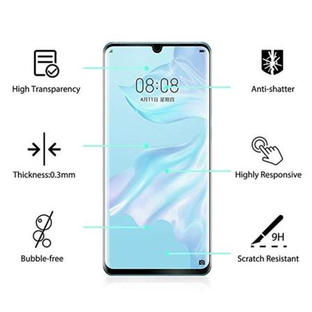 P30 Pro Skærmbeskytter FULD-LIM 3D 9H 0,2 mm HD-Clear Svart