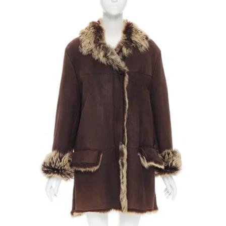 Gucci Vintage Pre-owned Suede outerwear Brun, Dame Vintage Frakker