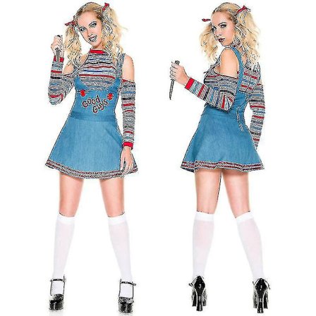 Back To Soul Doll Cosplay Kostyme Skremmende Spøkelse Baby Klovn Jente Kostyme