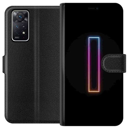 Kompatibel Tegnebogsetui til Xiaomi Xiaomi Redmi Note 11 Pro 5G Minimalistisk neonbogstav I i regnbuefarver mod mørk baggrund