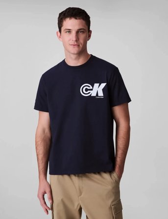 Calvin Klein Jeans Ss 20S Ck Sport Logo Graphic Tee - Navy - M