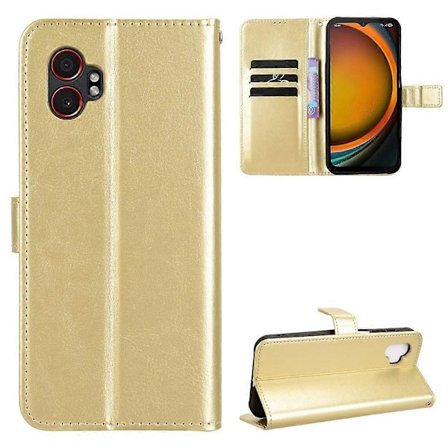 För Samsung Galaxy XCover7 Pro PU Läderfodral med Rem Crazy Horse Textur Telefonplånboksfodral