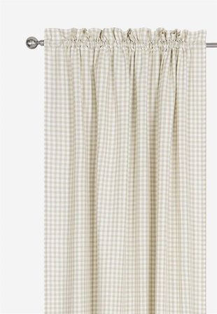 Cellbes of Sweden - Vevde, rutete gardinlengder 2-pack i beige / offwhite / rutete i størrelse 120 x 250 cm