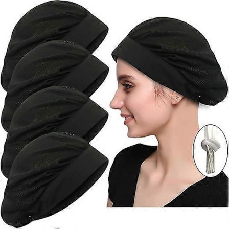 Kokkihattu Keittiön Ruoanlaitto Kokin Lakki Säädettävä Ruokapalvelu Hiusten Suojus Verkot Uudelleenkäytettävä Pestävä Verkko Bouffant Pipo Musta