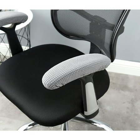 Grå 1 par polyester armlæn betræk til kontorstol - aftagelig