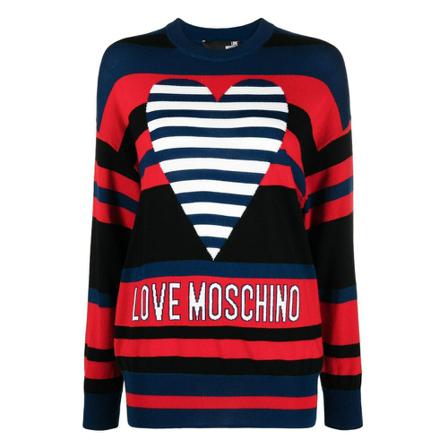 Love Moschino Round-neck Knitwear , Rood , Dames , Maat: M
