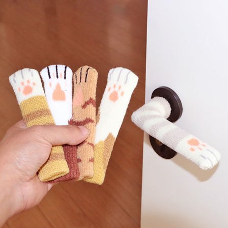 16 stk dørhåndtak beskyttende hylse, vegg anti-kollisjon, vinterstrikking anti-kollisjonsmatte, kattematte