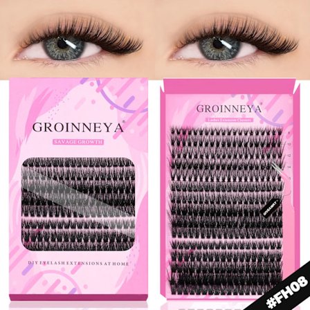 GROINNEYA DIY Ögonfransförlängningskit Individuella Fransar Kluster Faux Mink Ögonfransförlängning Mix set med Franslim och Försegling Makeup