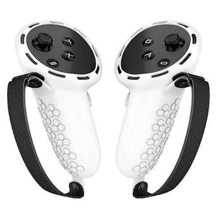 Silikonikotelo Meta Quest 3/3S -kosketusohjaimille, suojakotelo hihnoilla - Valkoinen Monivärinen Valkoinen, pari