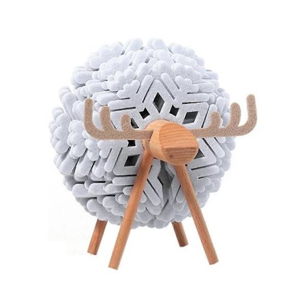 Glasbrikker i fåreform, isolerede runde filt måtter til kopper, hjemmekontor, borddekoration, kunst og håndværk, som vist