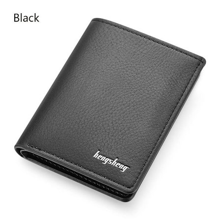 Myntveske i skinn SVART